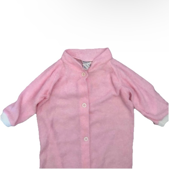 Vintage Triplets Pajamas Pink Terry Cloth Pajamas Size Medium - Picture 3 of 3